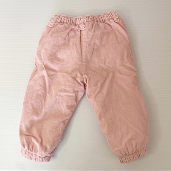 3 x bundle Girls size 0 lined cozy corduroy pants with long sleeve tops t-shirts - Picture 3 of 13